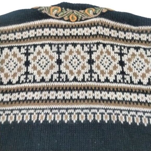 Vintage 80s Nordstrikk Knit Wool Cardigan Sweater Nordic Pewter Clasps F… - Picture 9 of 12